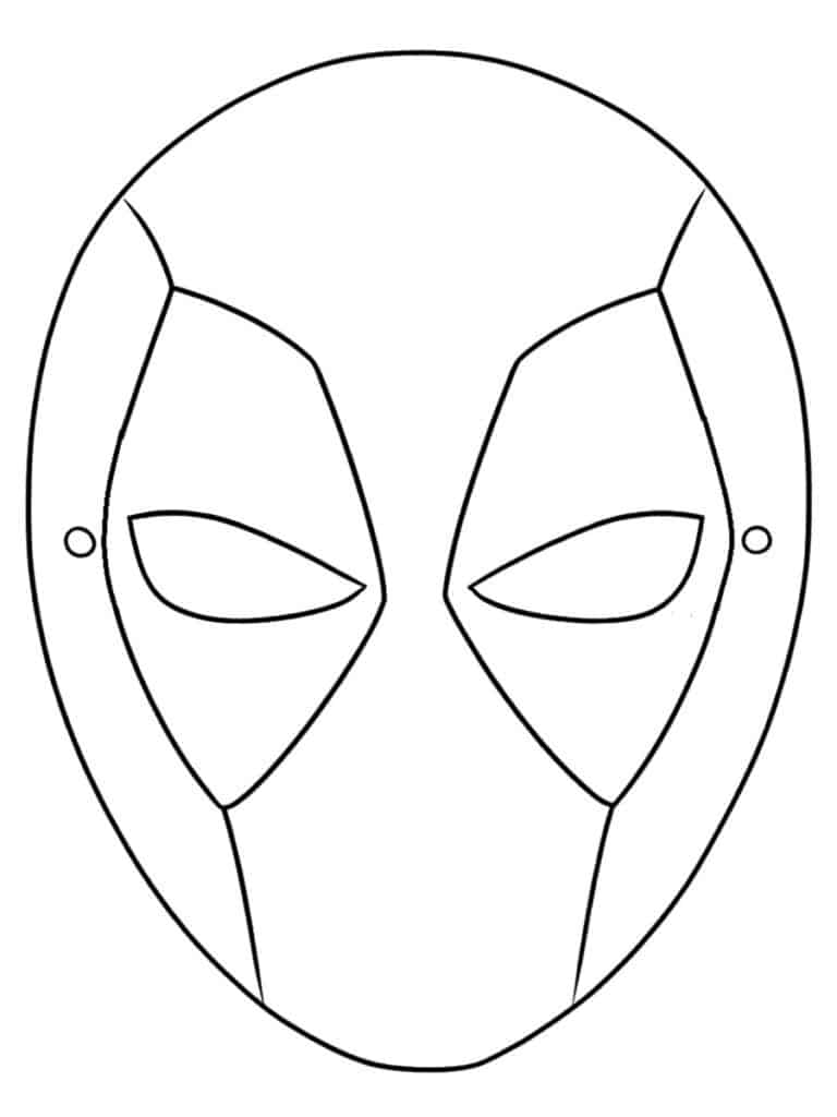 Masque de Deadpool Coloriage masque Deadpool