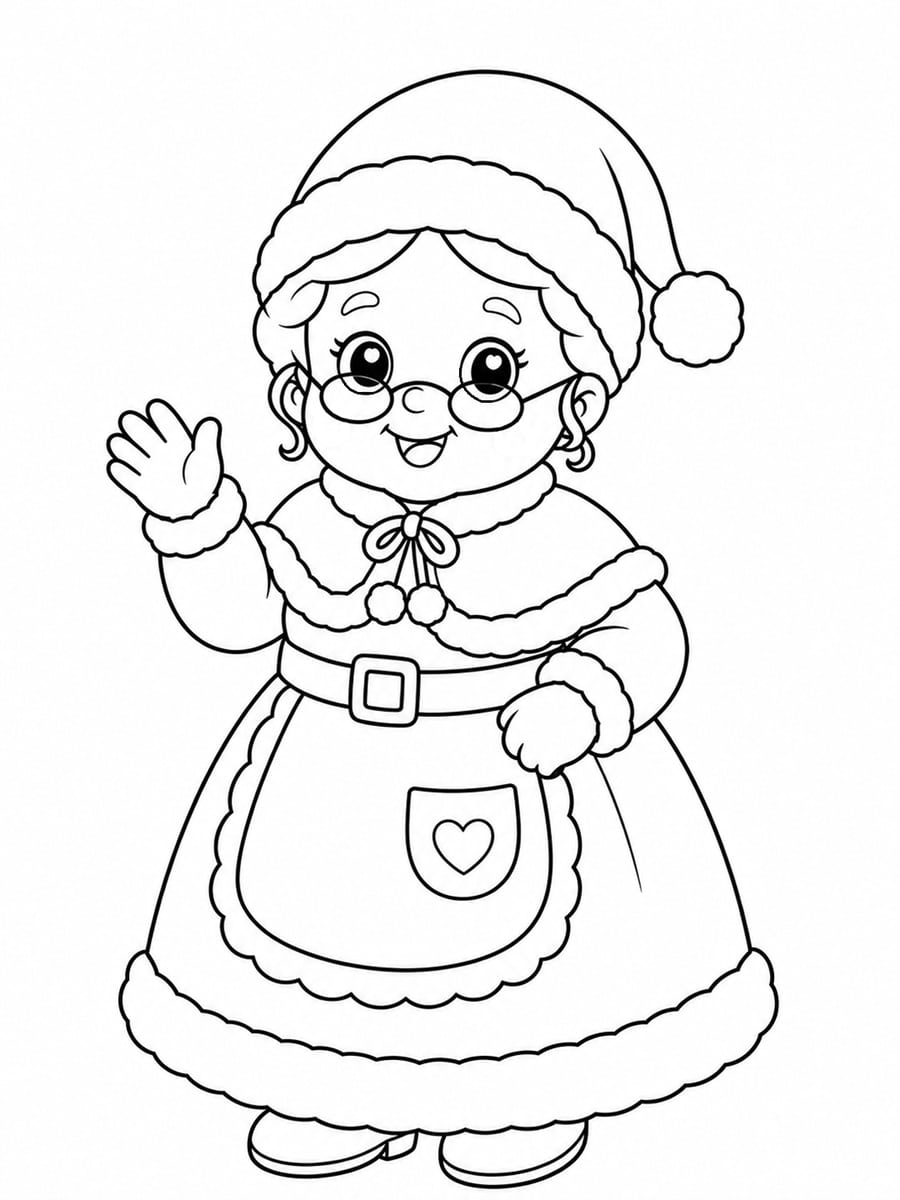 Coloriage Mère Noël