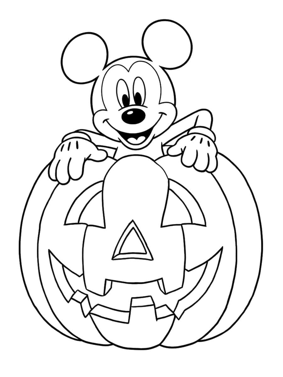 Coloriage citrouille Mickey