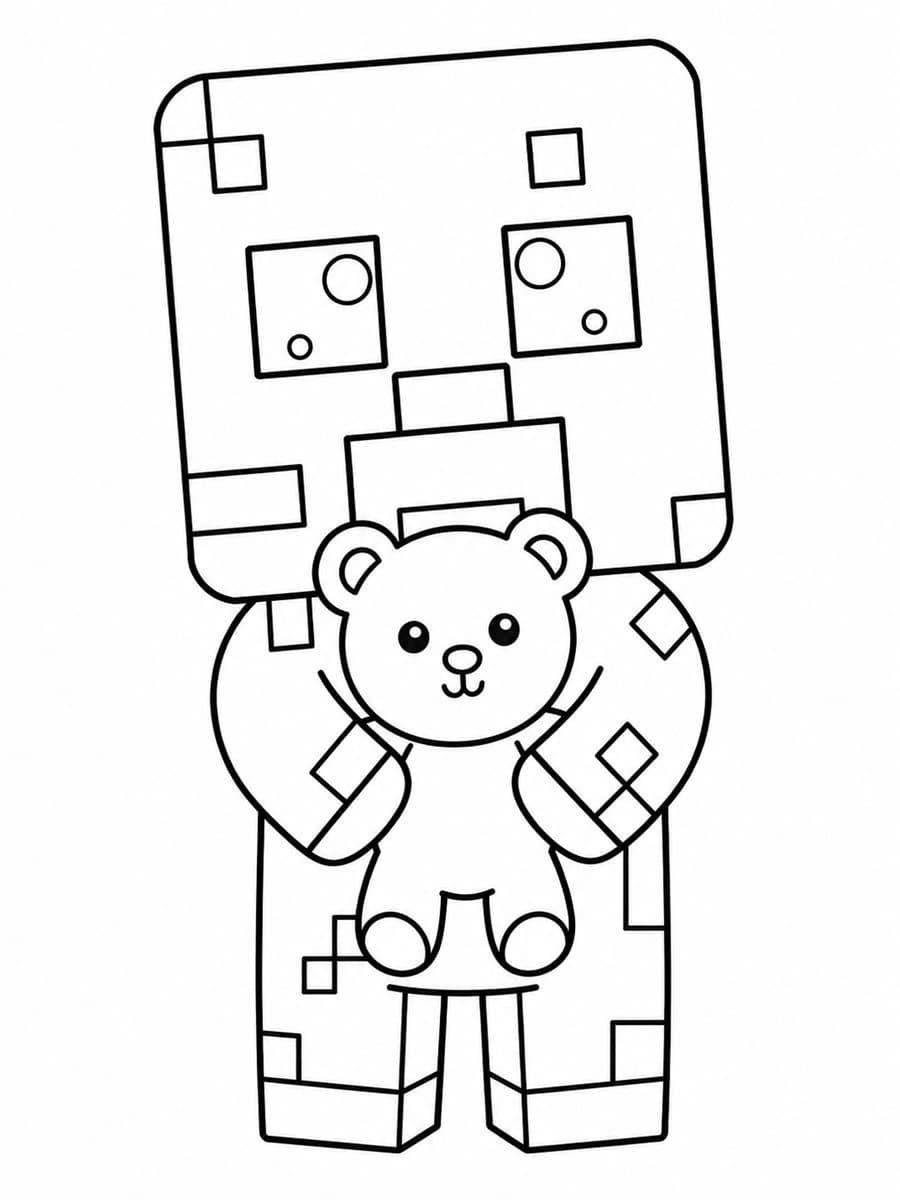 Coloriage Minecraft kawaii