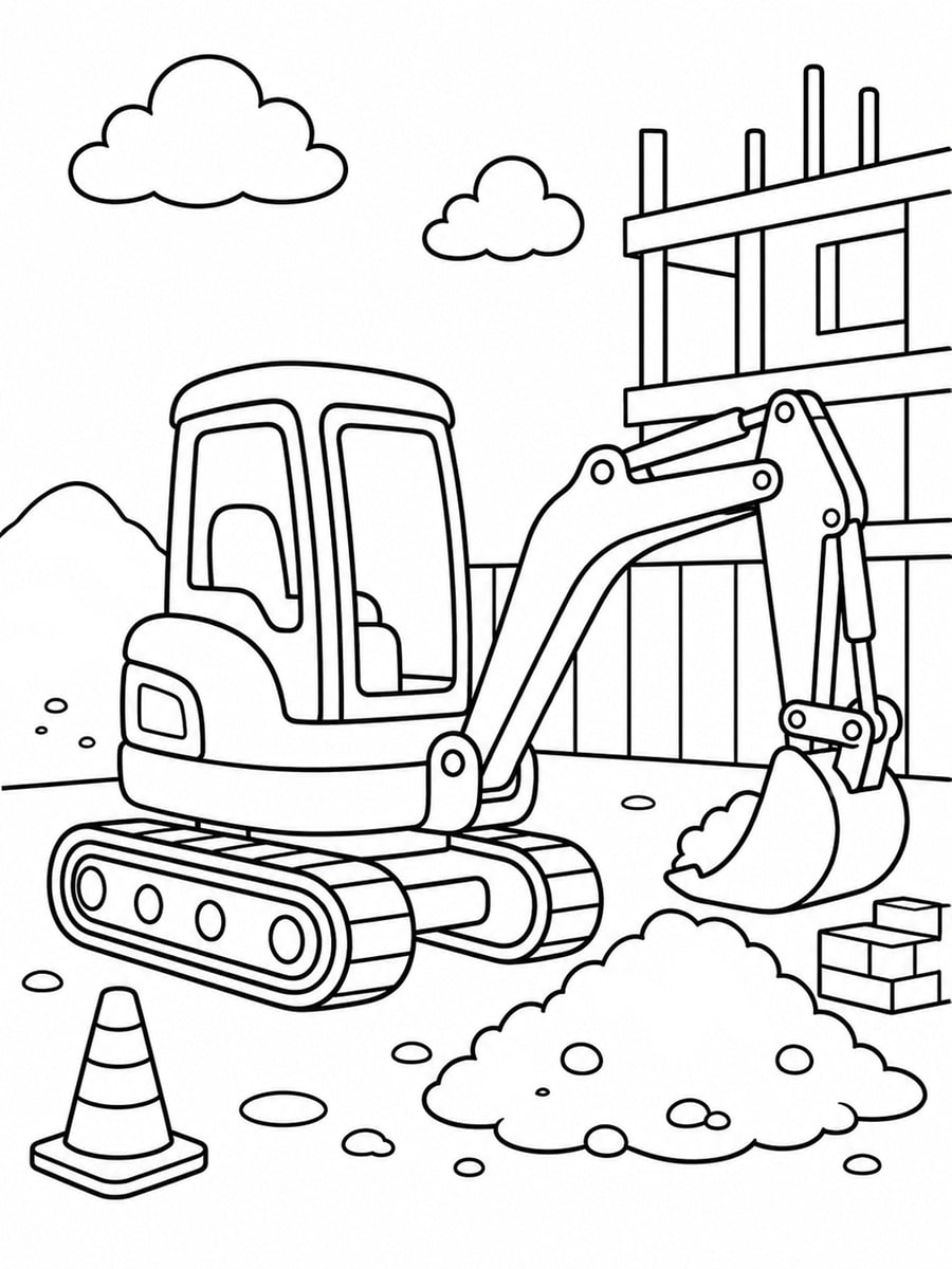 Coloriage mini pelle