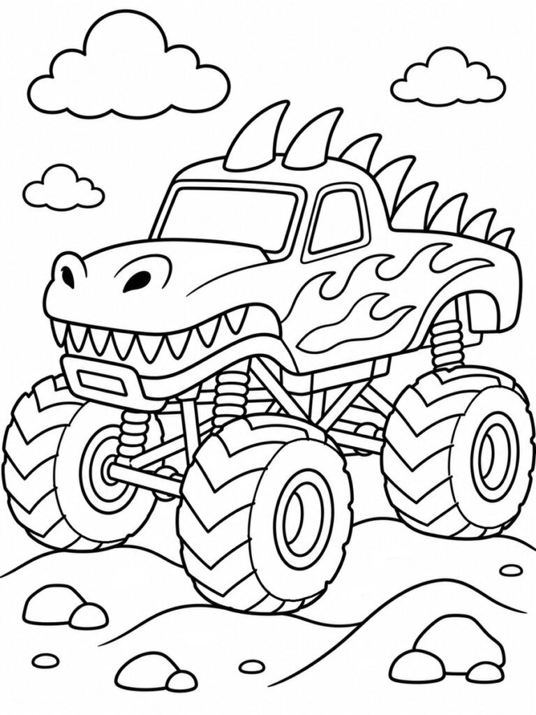Coloriage Monster Truck dragon