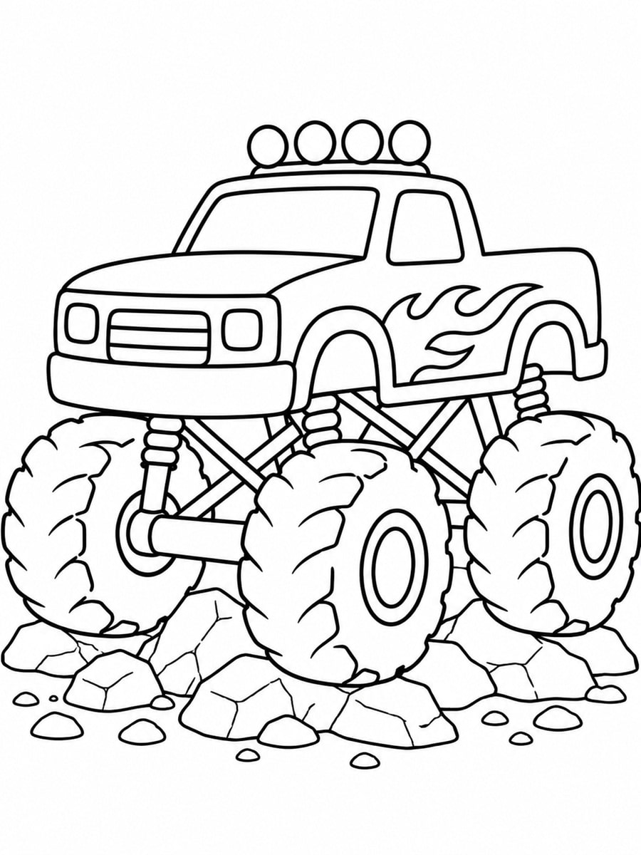 Coloriage Monster Truck facile