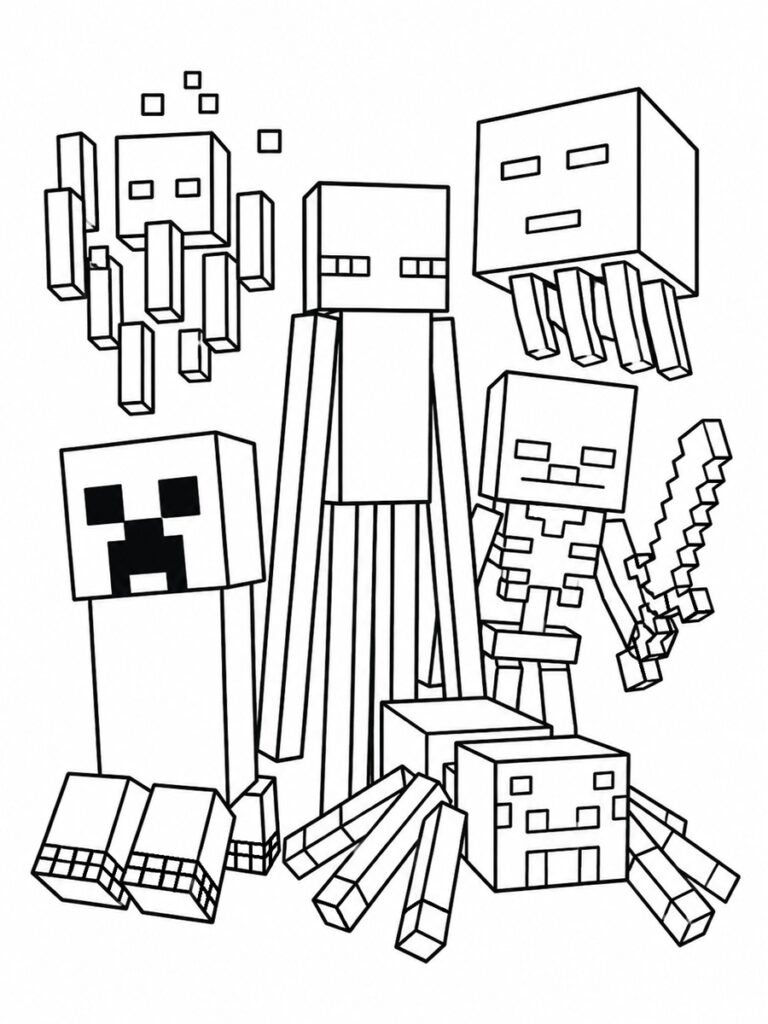 Coloriage Minecraft monstre