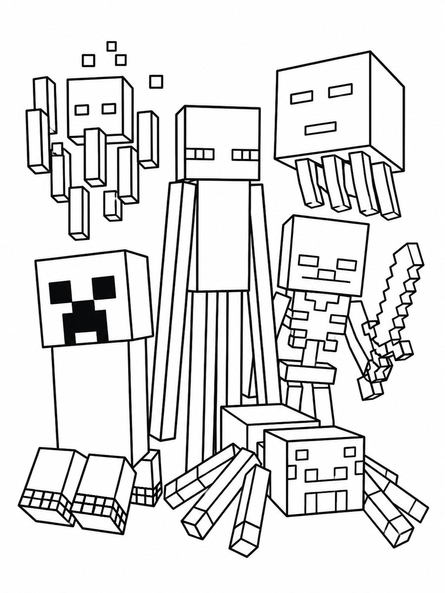 Coloriage Minecraft monstre