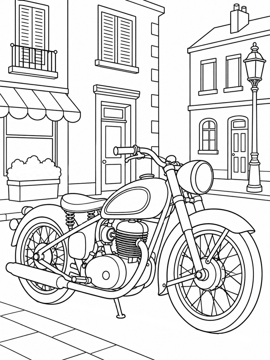Coloriage moto ancienne