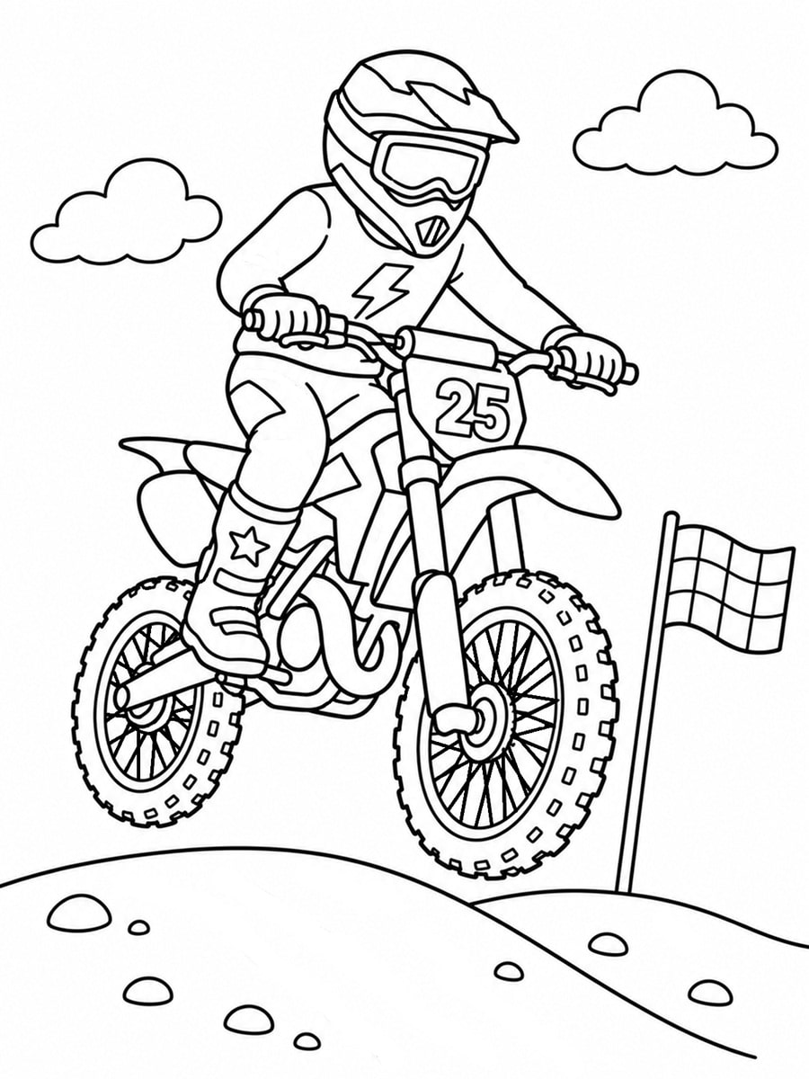 Coloriage moto cross