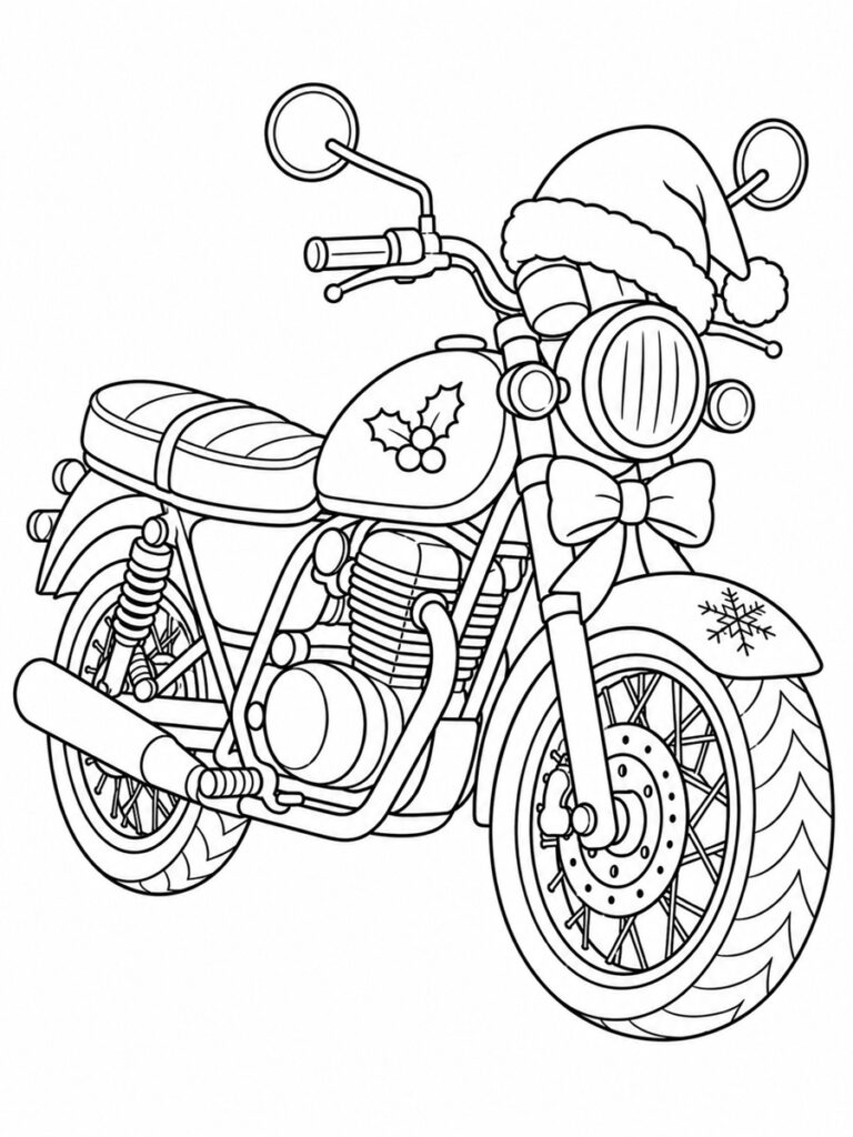 Coloriage moto Noël