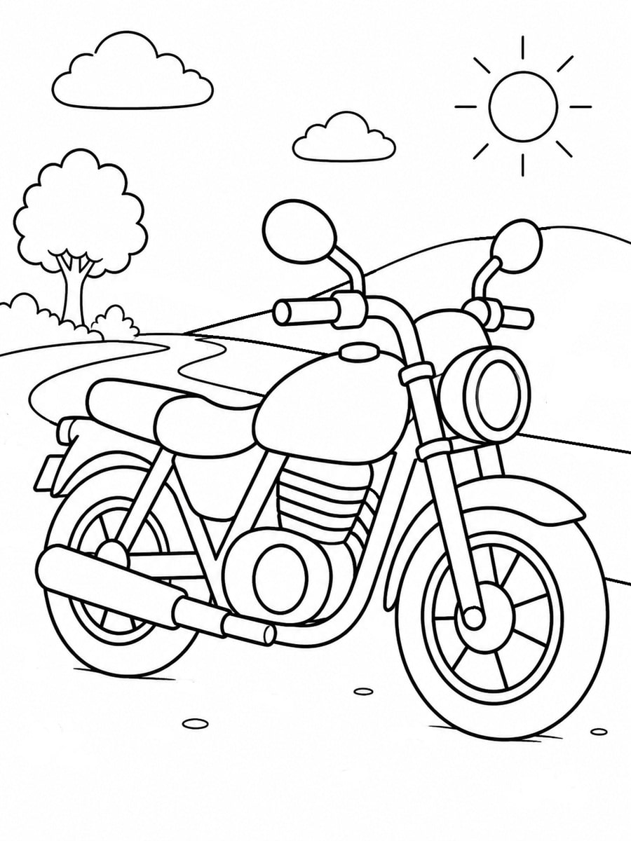 Coloriage moto facile