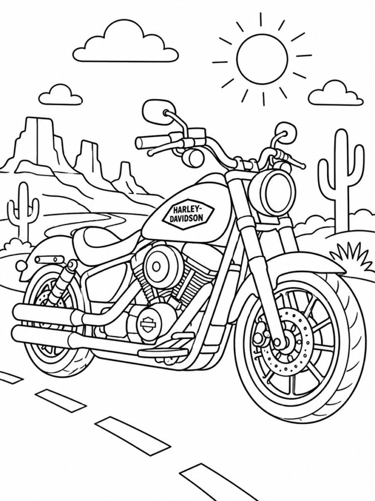 Coloriage moto Harley Davidson