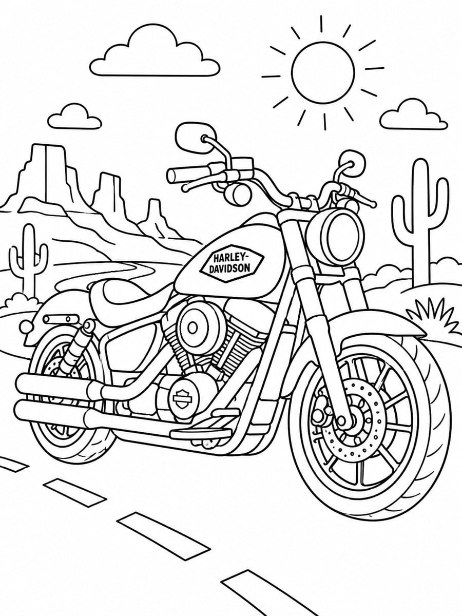 Coloriage moto Harley Davidson