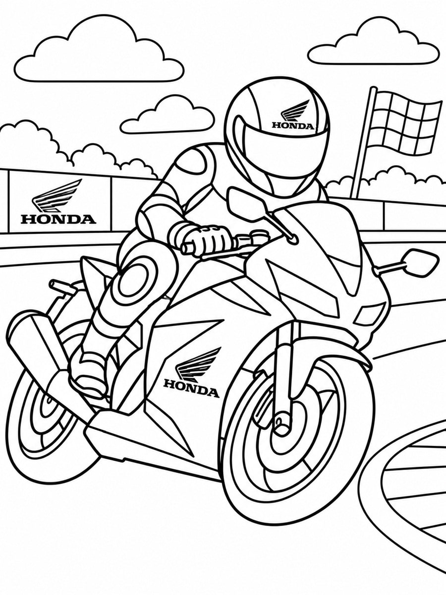 Coloriage moto Honda