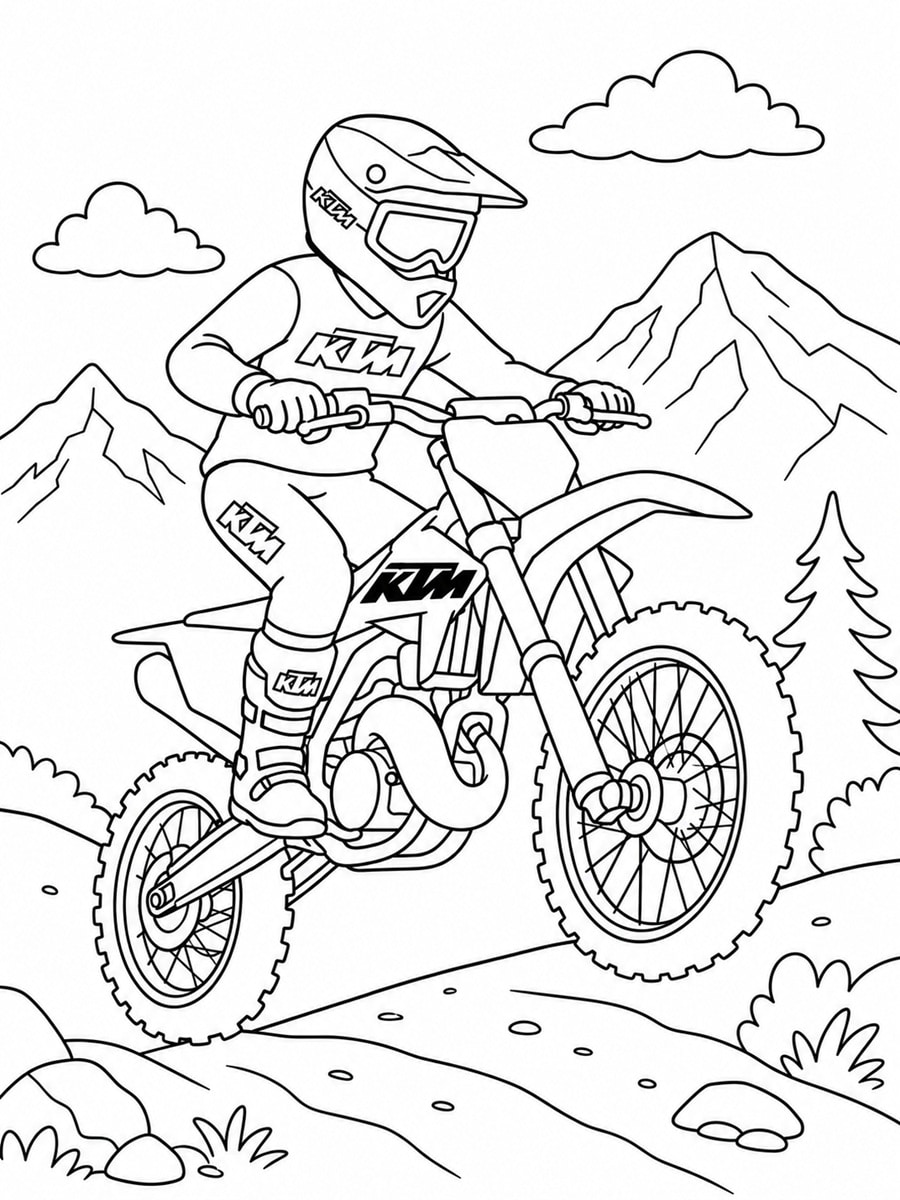 Coloriage moto KTM