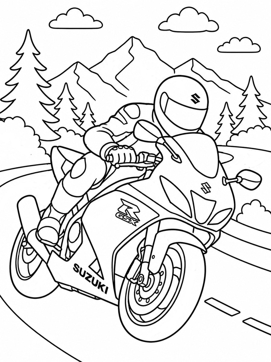 Coloriage moto Suzuki