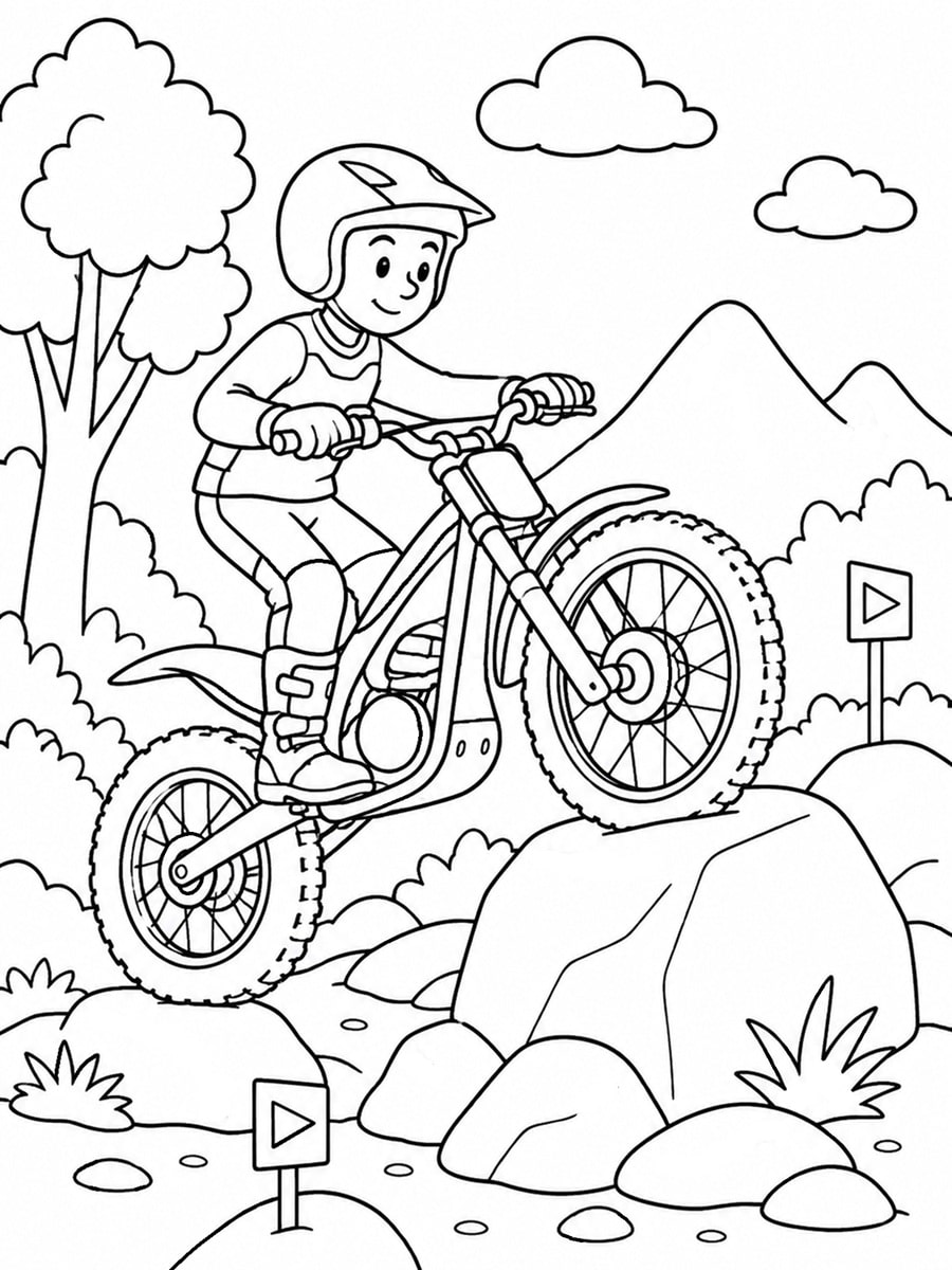 Coloriage moto trial