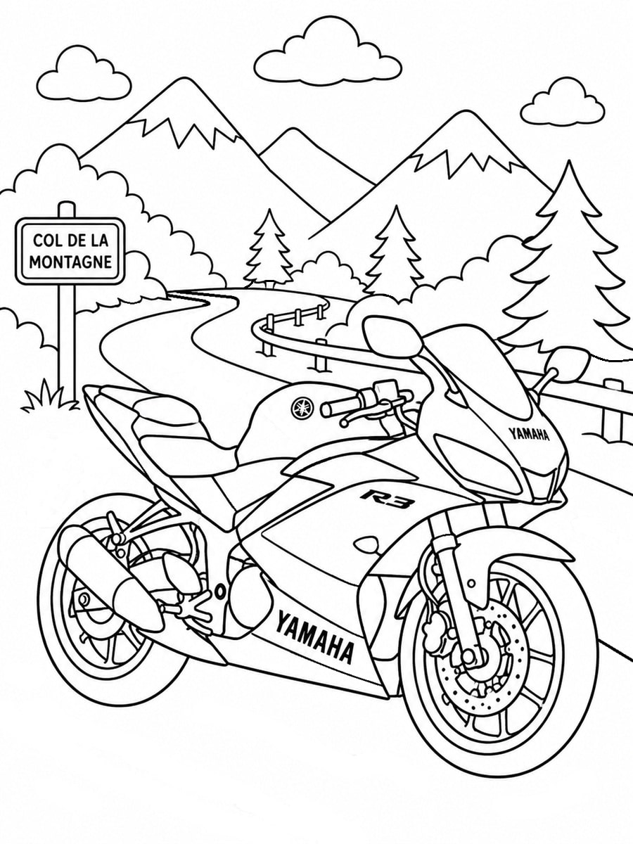 Coloriage moto Yamaha