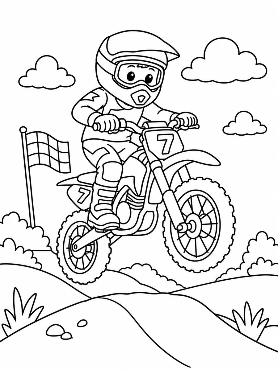 Coloriage motocross enfant