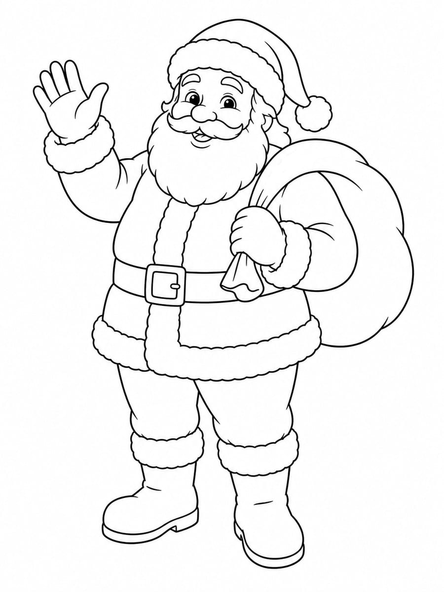 Coloriage Père-Noël réaliste