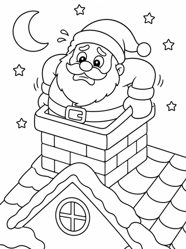 Père-Noël rigolo Coloriage Père-Noël rigolo