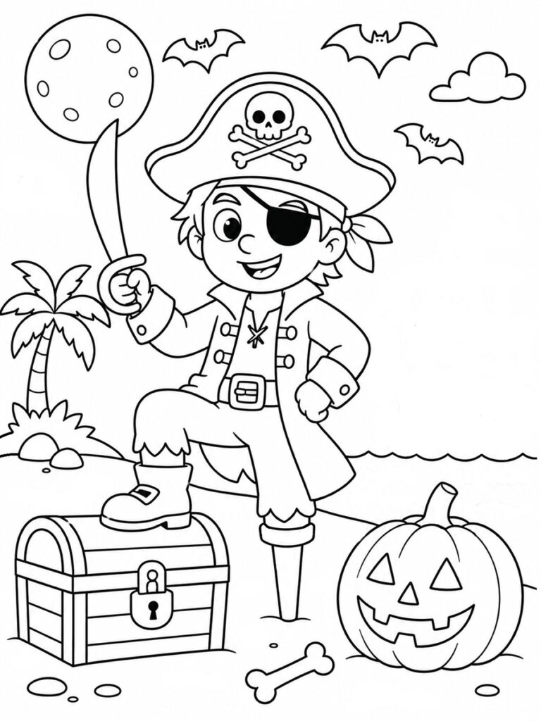 Pirate Halloween Coloriage pirate Halloween