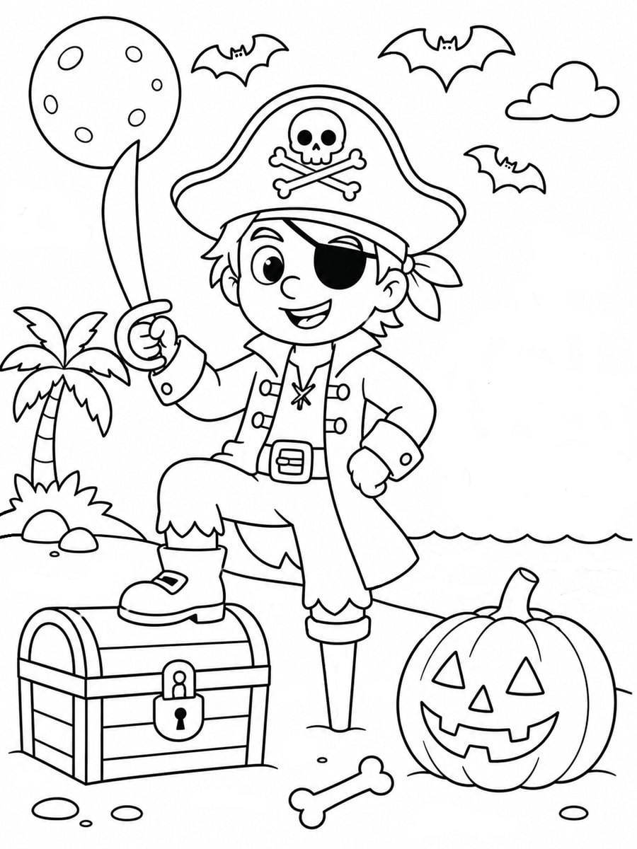 Coloriage pirate Halloween