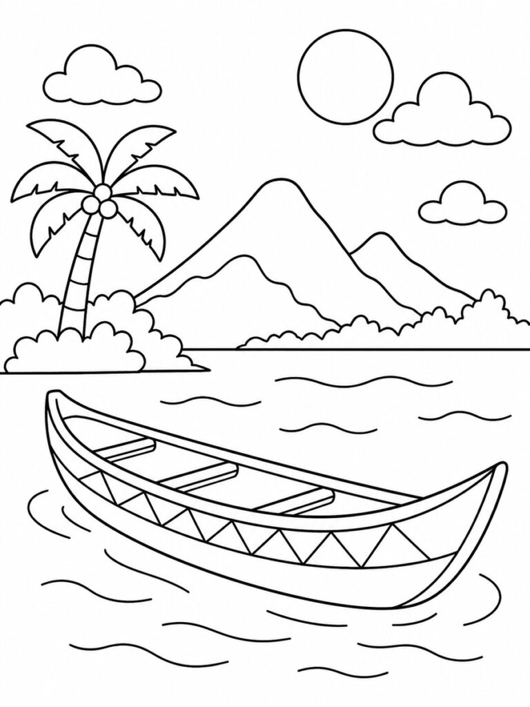 Coloriage pirogue