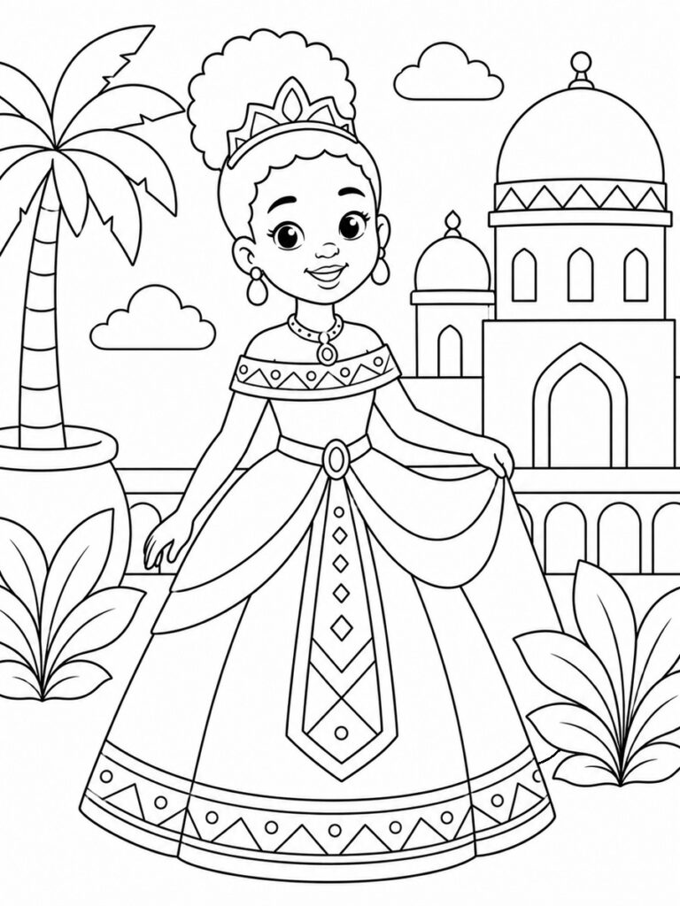 Princesse africaine Coloriage princesse africaine