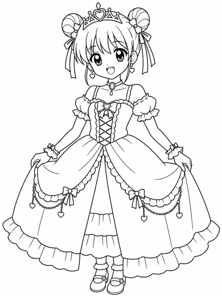 Princesse manga Coloriage princesse manga