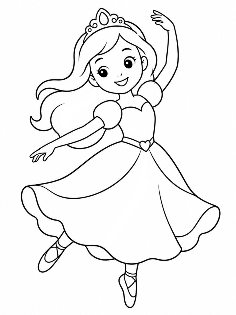 Princesse qui danse coloriage princesse qui danse