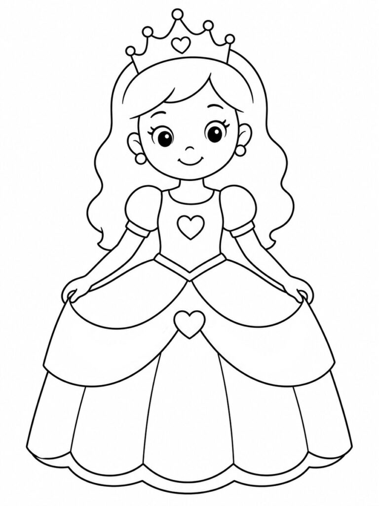 Princesse simple Coloriage princesse simple