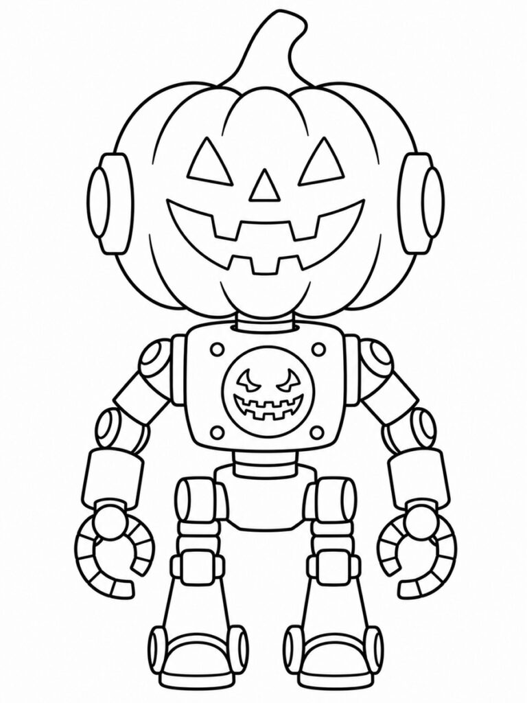 Coloriage robot Halloween