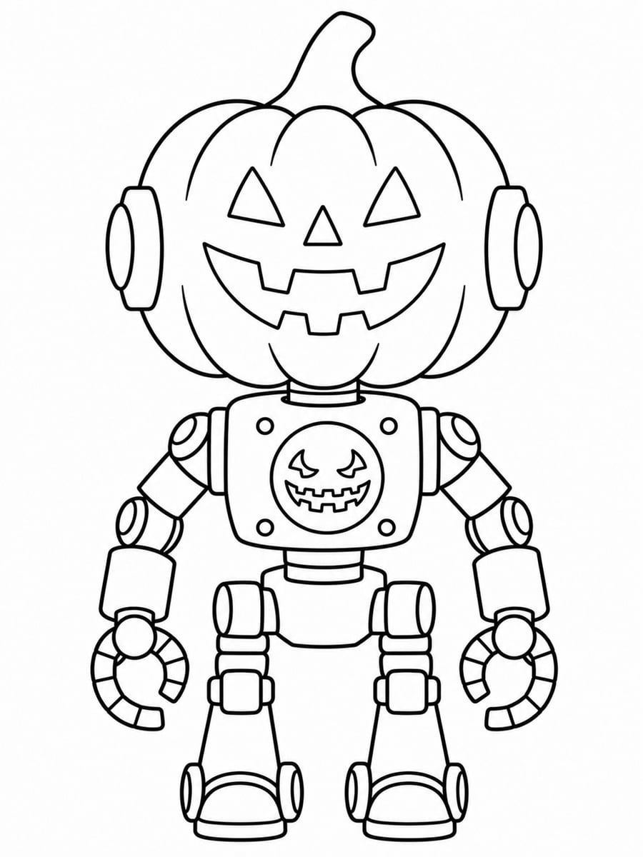 Coloriage robot Halloween