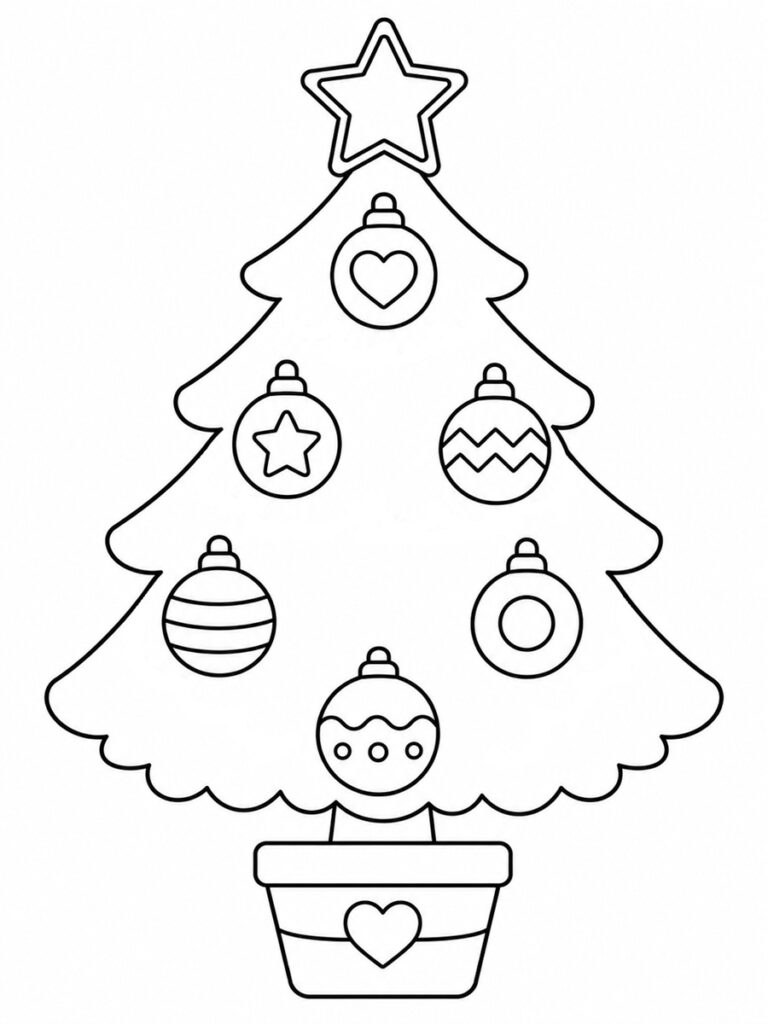 Coloriage sapin avec étoile