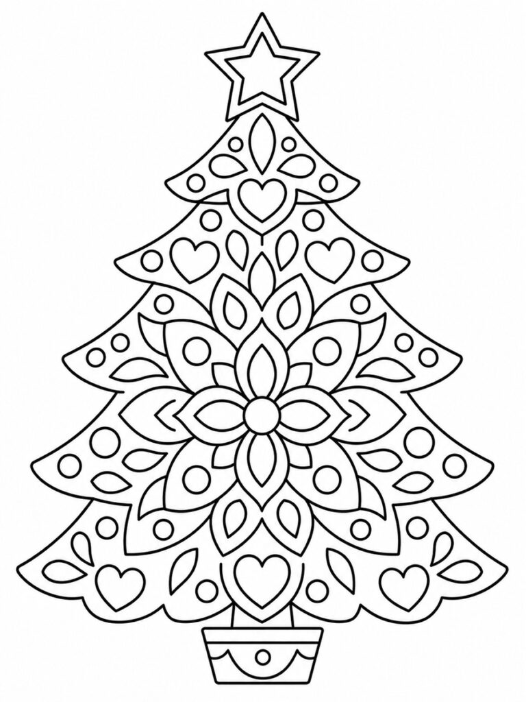 Coloriage sapin de Noël mandala