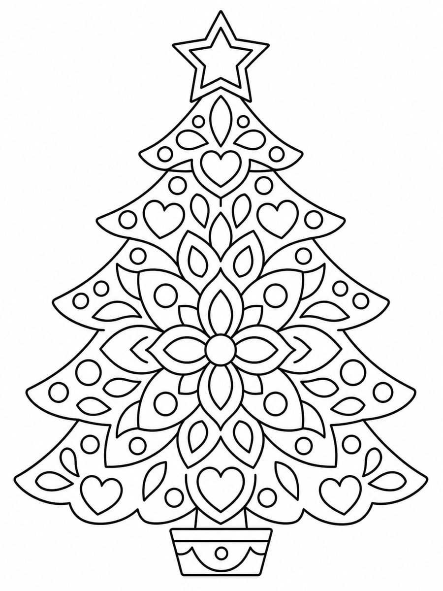 Coloriage sapin de Noël mandala