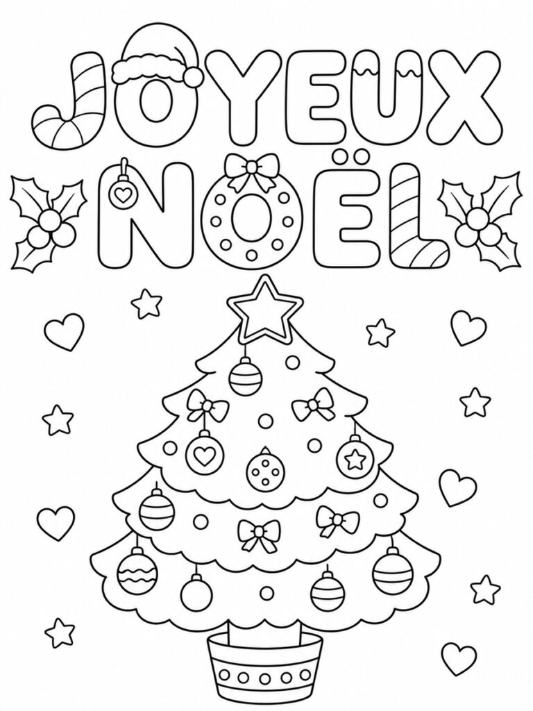 Sapin Joyeux Noël Coloriage sapin joyeux Noël