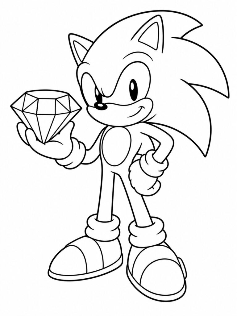 Coloriage Sonic diamant