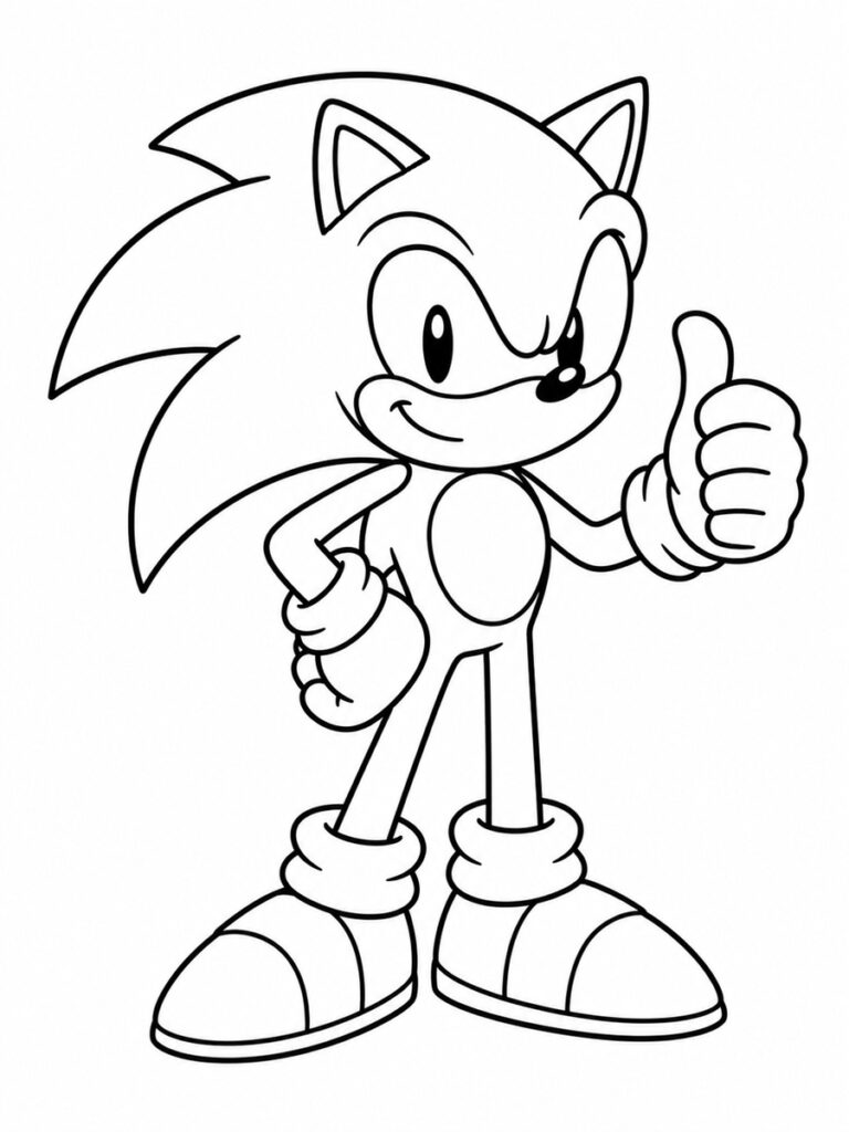 Coloriage Sonic en entier