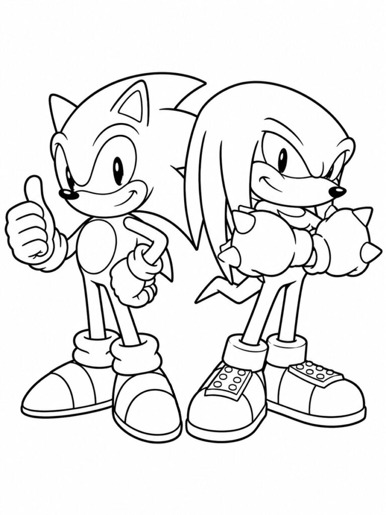 Sonic et Knuckles Coloriage Sonic et Knuckles
