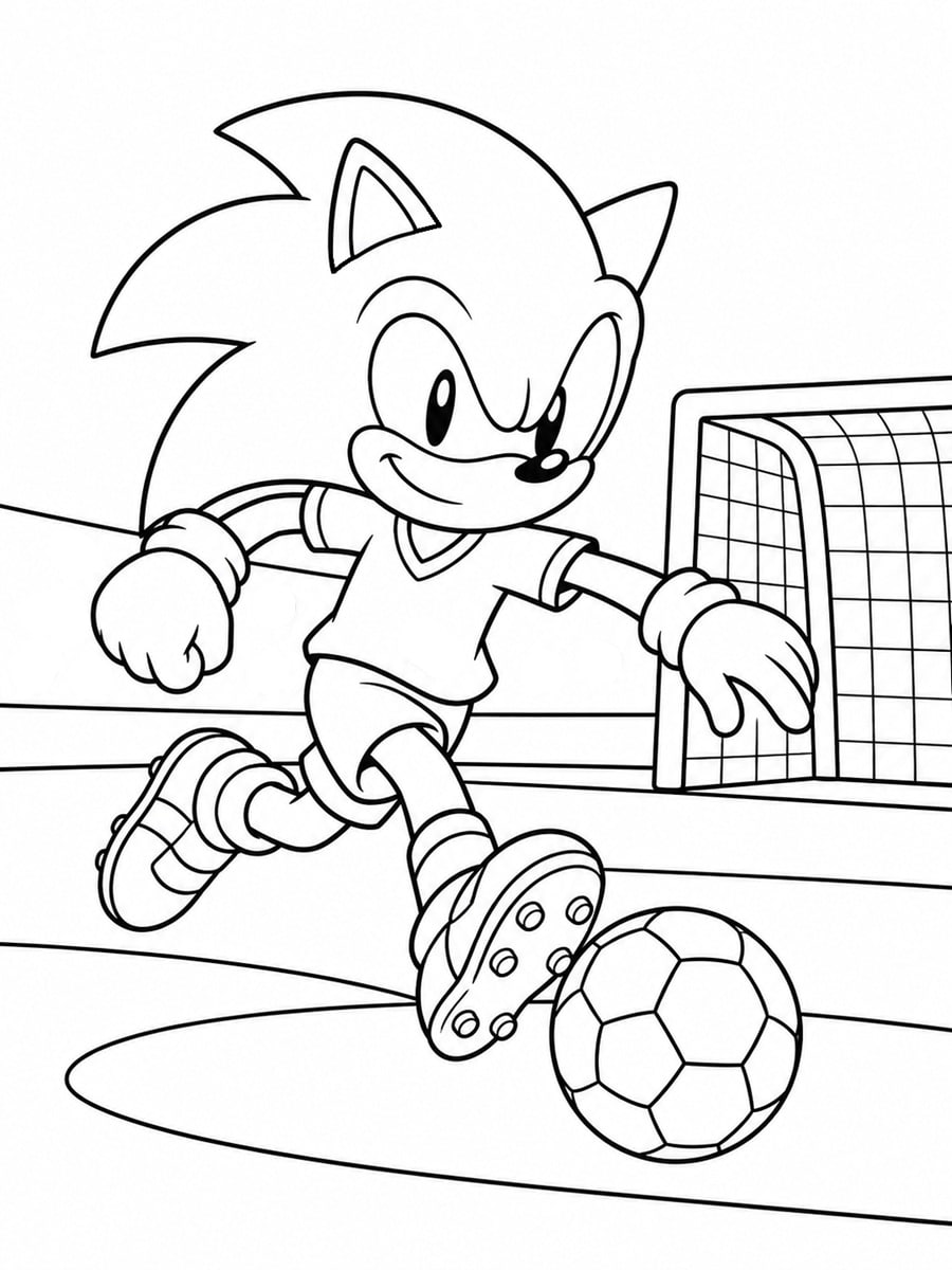 Coloriage Sonic foot