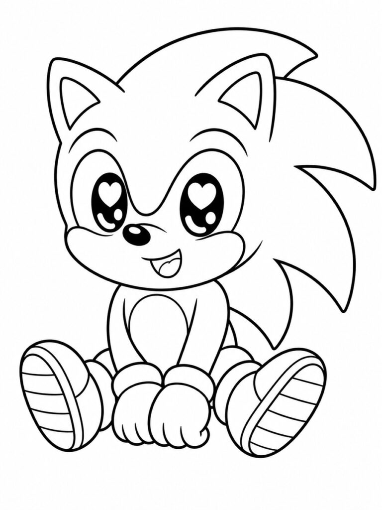 Coloriage Sonic kawaii