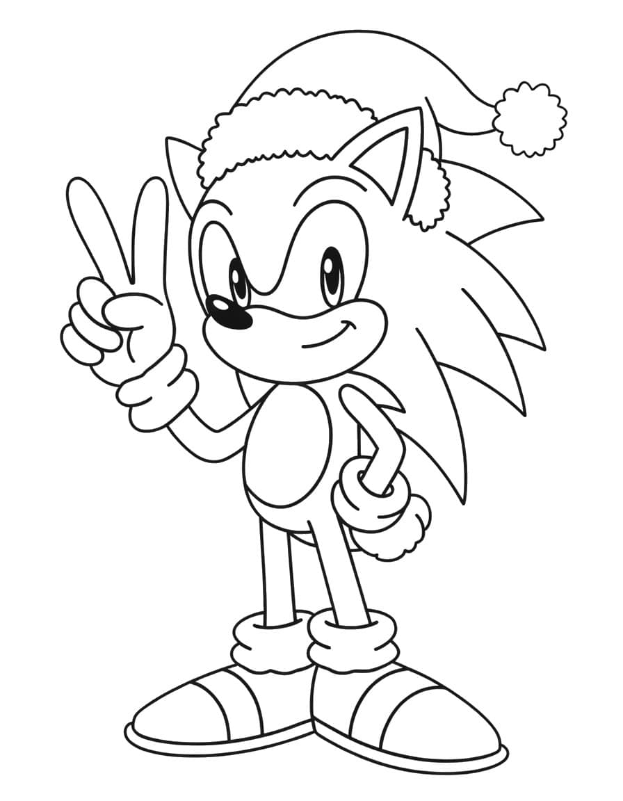 Coloriage Sonic Noël