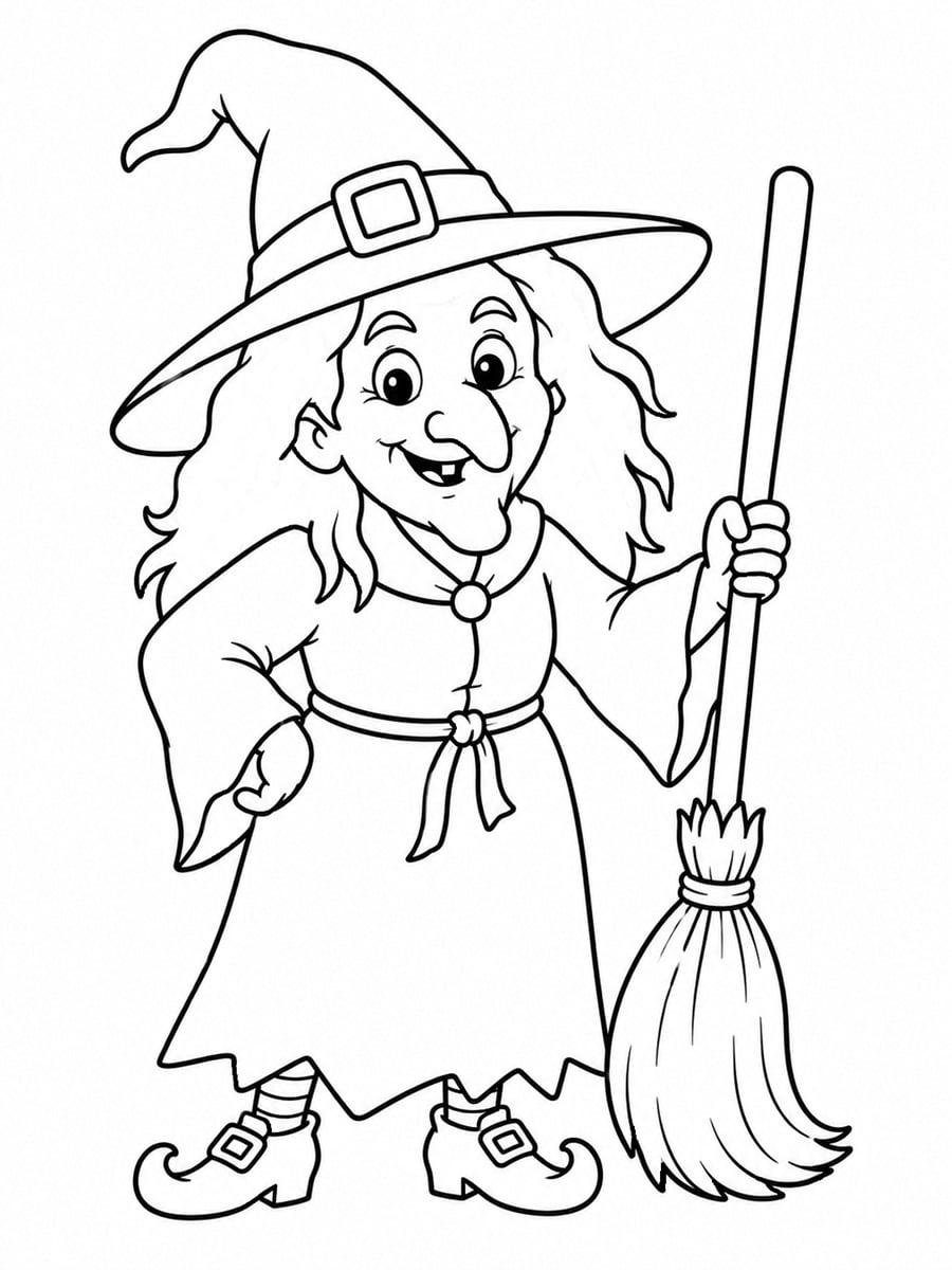 Coloriage sorcière gentille