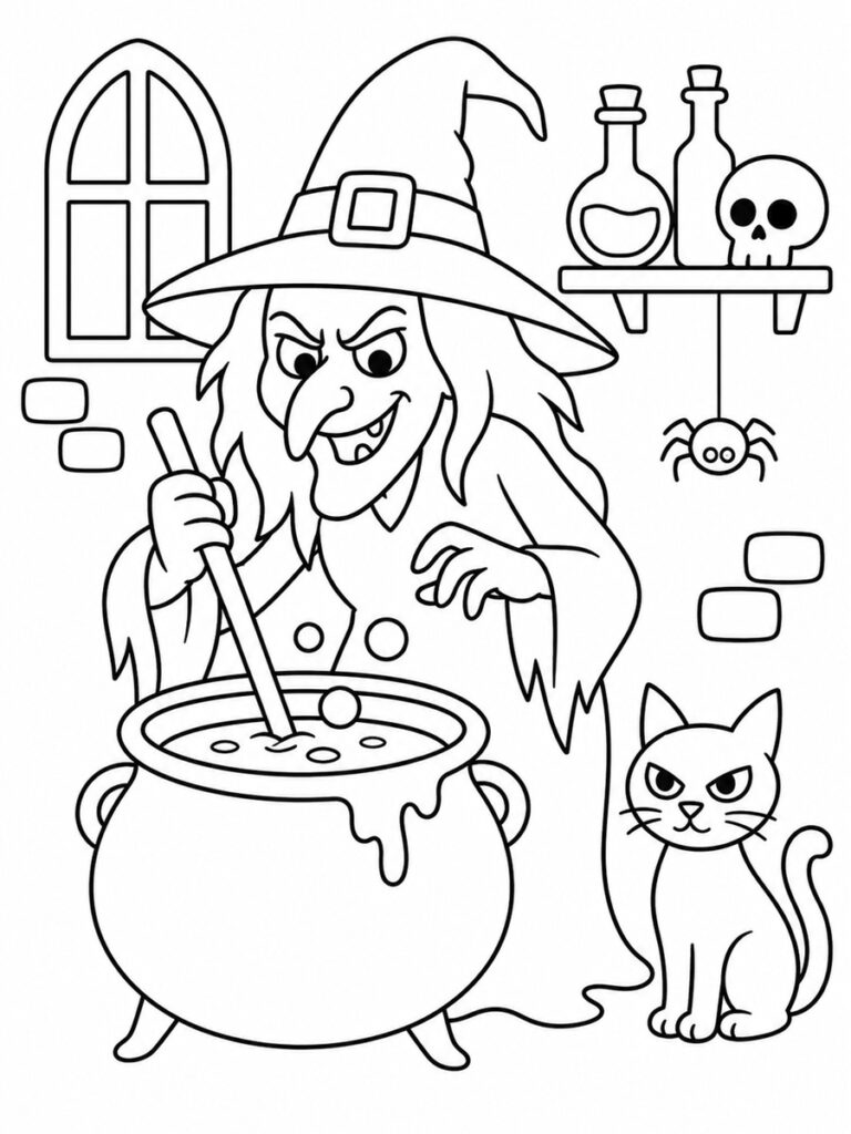 Coloriage sorcière méchante