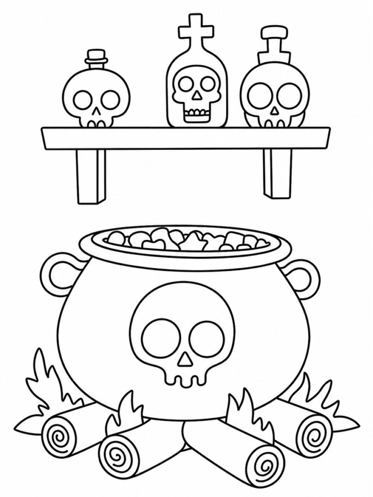 Soupe de sorcière Coloriage soupe sorcière