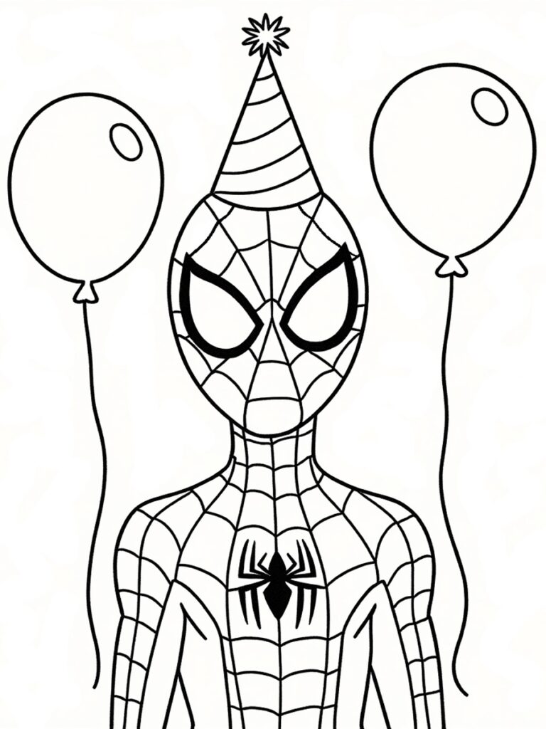 Spider-Man anniversaire Coloriage Spider-Man anniversaire