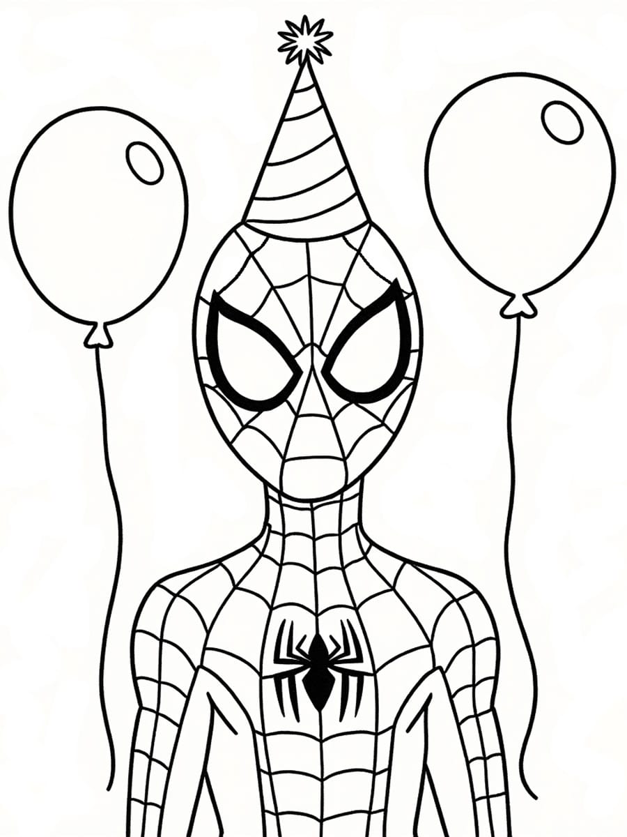 Coloriage Spider-Man anniversaire