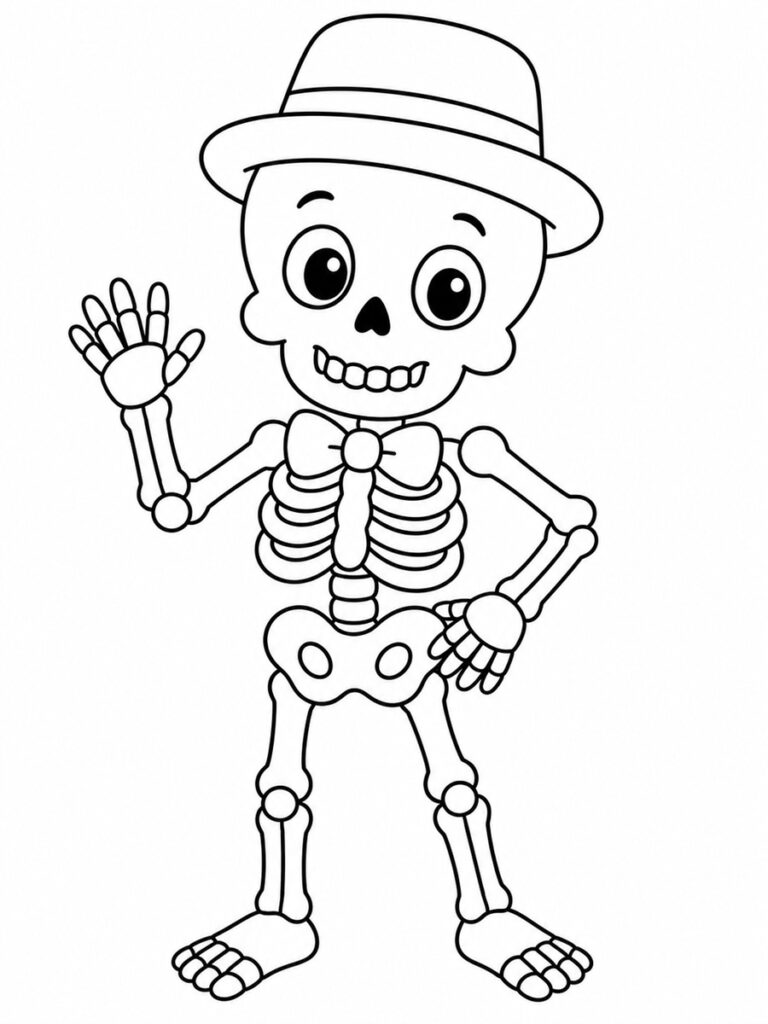 Coloriage squelette garçon