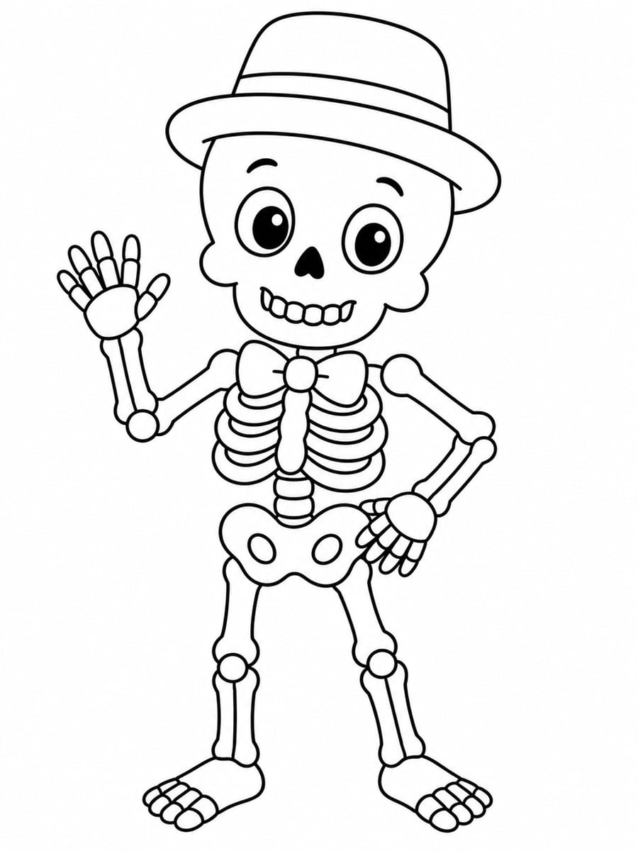 Coloriage squelette garçon