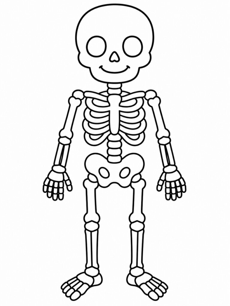Squelette humain Coloriage squelette humain